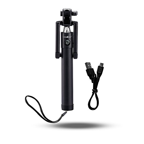 LENOGE Selfie Stange Stab Fernauslser Drahtlose Halterung Halter mit integrierten Blutooth Selfie Stick fotografieren f¨¹r iPhone Samsung und andere Android, ios Smartphones Schwarz - 2