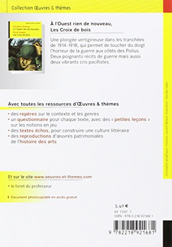 Book's Cover of A l'Ouest rien de nouveau ; Les Croix de bois