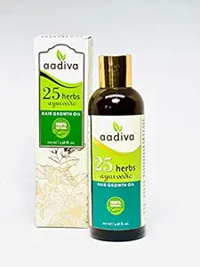 Aadiva Ayurvedic Herbal Hair Growth Oil made up of 25 Herbs, 100ml