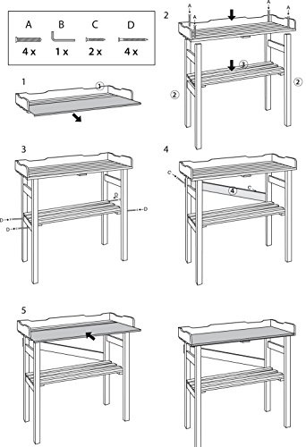 dobar 29052FSC Robuster Pflanztisch aus imprägniertem FSC-Kiefernholz 40 x 86 x 80 cm - 6