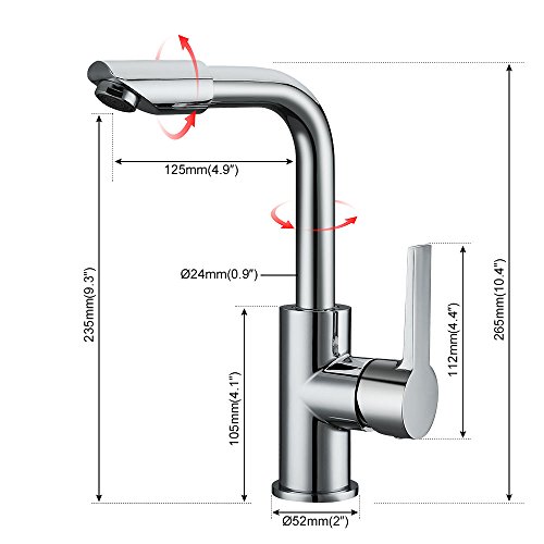 Homelody Chrom Wasserhahn Küche Spültischarmatur Küchenarmatur Armatur Spüle Mischbatterie Waschbeckenarmatur - 7
