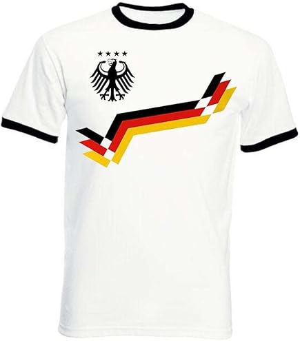 MC-TREND Germany Deutschland Maillot Pour Homme Blanc Avec Empiècements En Maille, Unisexe, Multicolore, M