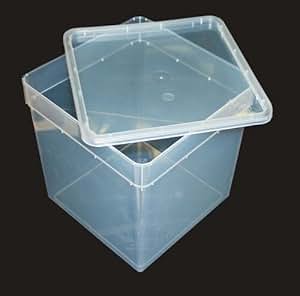 Kunststoffbox transparent, hoch (18,5x18,5x19 cm) Deckel