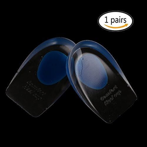 Twinkling Stars 1 Pairs Silicone Gel Heel Cups Cushion Inserts Pads for Plantar Fasciitis, Bone Spurs Pain Relief Protectors Treatment (Blue L 4.33x2.76 inch)