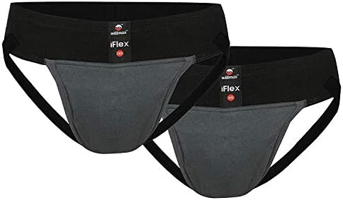 KD Willmax Jock Elastic Athletic Groin Supporter Brief Jockstrap Cotton Sports Underwear Scrotal Support with Pouch I Flex