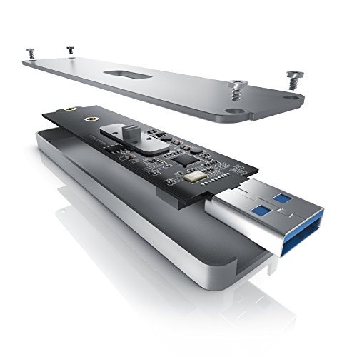 CSL – SSD Festplattengehäuse für M.2 Festplatten | mit Schiebemechanismus | USB 3.0 Case auf M2 Adapter (NGFF) | 1x M.2 Key B | m.2-Schnittstellen-Standard (NGFF) | Module: 2230 / 2242 / 2260 / 2280 | UASP-Unterstützung - 3