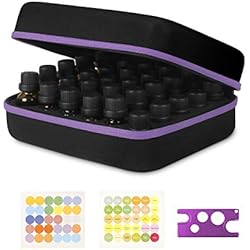 JSVER Boîte Huile Essentielle,30 Bouteilles imperméable Aromathérapie Boîte de Rangement Housse de Transport Trousses de Toilette Sac Voyage pour le stockage à la maison et les voyages