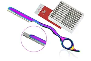 Hair Thinning Razor, Feather Styling, Hair Styling Razor, 10 Spare Blades Hair Razors,Feather Cutting Razors,Hair texturing,Hair Layering,Hair Thinner,Stainless Steel