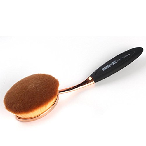 Koly Big Oval Tooth Brush Foundation Makeup Brushes Loose Powder Brush (Gold )