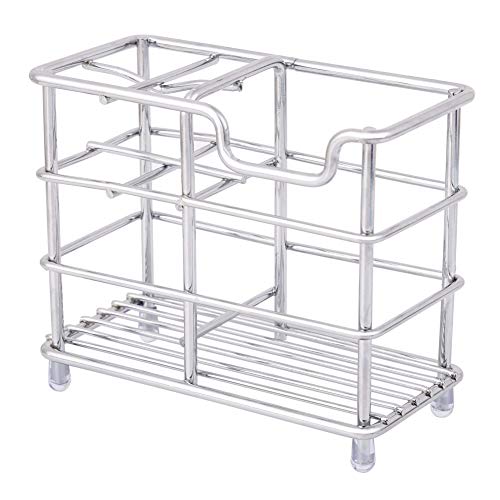 Leezo Portaspazzolini da Bagno in Acciaio Inox, Organizer per spazzolino da Denti, dentifricio, detergente e Rasoio