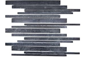 MOSANI Mosaico de azulejos, pizarra, piedra natural, varillas, revestimiento de pared, negro MOS34-0225