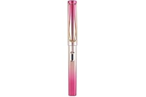 dedepeng Stylo-plume métallique - Fenêtre d'encre visible remplie de piston - 0 5 mm - Plume iridium - Pour la calligraphie des enfants - Kit d'encre pratique avec cartouche d'encre pour
