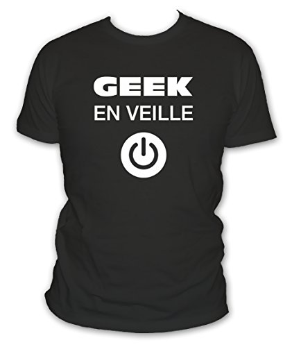 Book's Cover of Labricot blanc  Tshirt humour Geek en veille  Couleur Noir  Taille XL