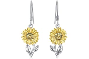 GAUEIOUR Sunflower Drop Dangle Earrings,Sunflower Fashion Bronze Earrings, Elegant Women's Earrings, Fashion Trend Jewelry, Symbol of Passion, Warmth, Sunshine and Positive