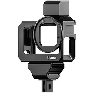 Yantralay Ulanzi G9-5 Metal Vlogging Case for Hero 9 with Dual Cold Shoe Mount with 52MM Filter Ring Comaptible with Hero 9 Black Action Camera Accessories