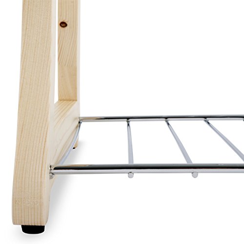 casa pura® Schuhregal Fiona | Massivholz und verchromter Stahl | Standsicherheit auch für kleinere Schuhe | 58 x 32 x 25 cm - 4