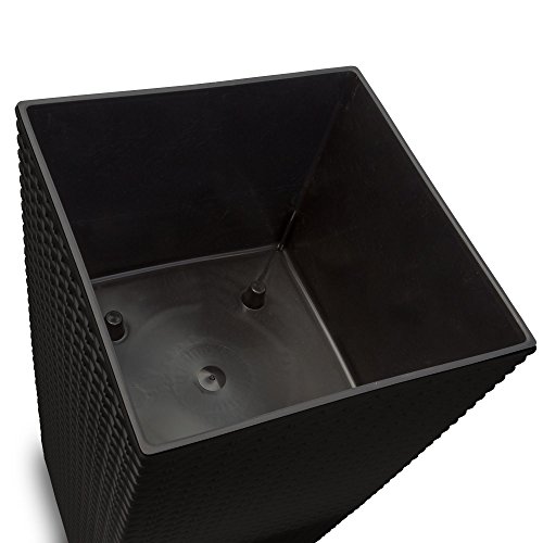 Pflanzkübel Blumenkübel Rattan Optik Anthrazit 61 cm - 2