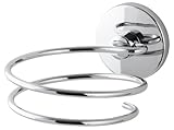 Fackelmann Vision 86769 Hair-Dryer Holder Rack 7.3 cm x 13.5 cm Chromed High-Gloss Surface