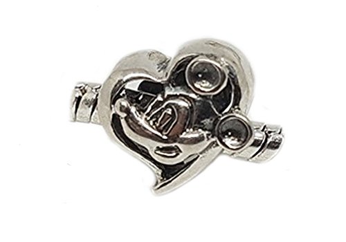 Mickey Mouse Heart - Sterling Silver Charm Bead - fits Pandora, Chamilia etc style Bracelets - SpangleBead