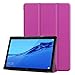 Produktbild Huawei Mediapad T5 10 inch Hülle,MMLC Ultra Dünn Cover Auto aufwachen/Schlaf Funktion Smart Case Wickelfalz Ledertasche (purple)