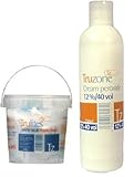 Bleach & Peroxide Set Includes 1 Cream Peroxide 12% - 40 Vol 250ml & 1 Trulites Rapid Blue Powder Bleach 500g