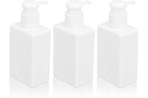 HAPIVIDA Bottiglie di Plastica con Erogatore a Pompa, 3 Pezzi 150ml Dispenser di Lozione in Plastica Quadrata Ricaricabile Flacone Vuoto con Pompa per Lozione per Shampoo e Bagnoschiuma (#1)