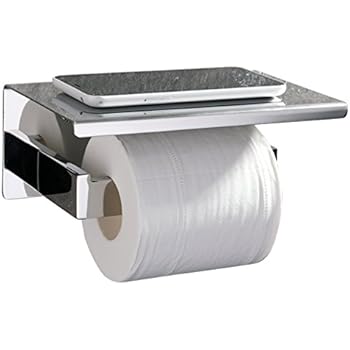 MSV Toilettenpapierhalter Mit Klappe - WC Rollenhalter Hellblau