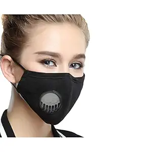 COMMANDER Anti Pollution Face Mask with Activated Carbon- KN95 Filter, PM2.5 Filtration, Adjustable Nose Clip: for Men/Women (Black) - Single