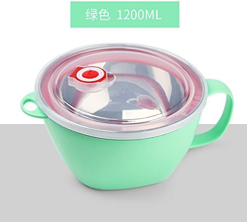 Stainless steel bowl with rice soup Gaimi 1200ML,green
