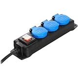 as - Schwabe 3-fach Verteilersteckdose, 1,5m H07RN-F 3G1,5, IP44 Aussenbereich, Gewerbe, Baustelle, 38603