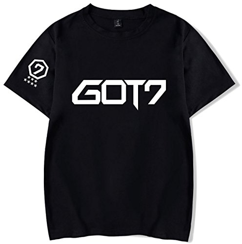 SERAPHY Unisexe T-Shirts Kpop GOT7 Top d'été pour Hommes/Femmes JB JinYoung Mark Jackson Youngjae Bambam Yugyeom noir-28 XL