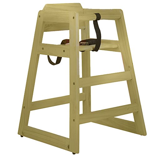 Oypla Stackable Kids Baby Wooden Feeding Commercial Home High Chair - Natural