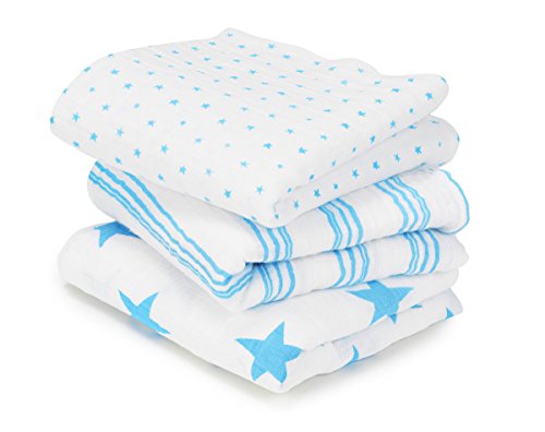 aden + anais 7211G Classic Musy, 3er pack, fluro blau