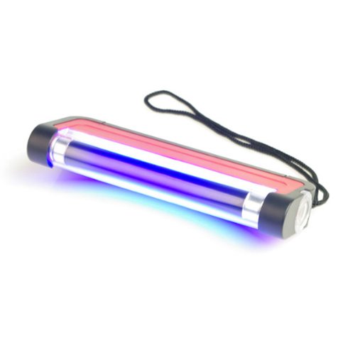 UV Handlampe Guardlite 1 Schwarzlicht Röhre 365nm mit Trageschlaufe und Taschenlampe (ohne Batterien: 4x AA) – für UV Stempelfarbe, UV Leuchtfarbe, Schwarzlichtfarbe, Geldprüfgerät, Einlasskontrolle Diskotheken und Events, Banknoten, Hygienekontrolle (Urin), Fluoreszenz (langwellig) bei Mineralien und Fossilien, Briefmarken, Ausweise, Führerscheine, Passkontrolle, Dokumente mit UV Markierungen - 3