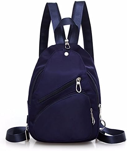 XIAODIU Backpack Korean version of the wave mini backpack leisure dual-use fashion nylon handbags Oxford canvas ladies chest bag,Navy blue