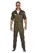 Produktbild MIMIKRY Deluxe Piloten-Overall Jetpilot Kostüm aus Baumwolle inkl. Brille FÜR Grosse Herren Flieger Pilotenkostüm Kampfpilot, Größe:Lang - XL