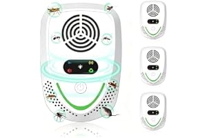 Gecool 2026 Uppgraderad 4-pack ultraljud skadedjursbekämpning med 4 lägen, kraftfull plug-in skadedjursbekämpning för möss, råttor, kackerlackor, myggor, myror, spindlar, säker, effektiv och