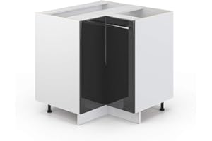 Vicco mobile ad angolo cucina Fame-Line, Antracite lucido/Bianco, 80.5 cm senza piano di lavoro