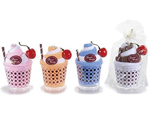 Idee Seifen Deko für Bonbonieren, Handtücher Bonboniere 8, Eisbecher, Ideen Geschenk, Ideen für Gastgeschenk Date, Tischkarten