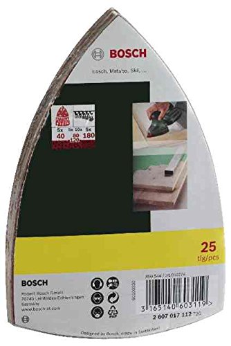 Bosch DIY 25tlg. Schleifblatt-Set verschiedene Materialien für Multischleifer (Körnung 40/80/120/180, 11 Löcher) - 2