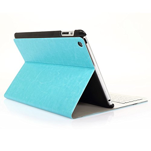iPad 2 3 4 Deutsche Bluetooth Tastatur,CoastaCloud Ultra-Thin QWERTZ Deutsche Bluetooth Tastatur Keyboard Case für Apple iPad 2 (A1395 A1396 A1397) ; iPad 3 (A1416 A1430 A1403); iPad 4 (A1458 A1459 A1460)Azurblau - 5