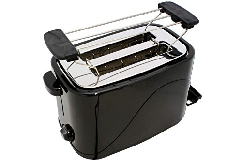 Toaster COOK 4 YOU schwarz mit Brötchenaufsatz 700 W 2 Schei