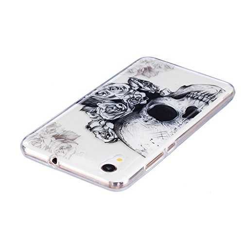 Huawei Y6 II  Huawei Honor 5A Carcasa   ZXLZKQ Transparente Accesorios Cartoon Negro Rose Cabeza 3D TPU Gel Cubierta De Suave Silicona Case Funda Tapa para Huawei Y6 II  Huawei Honor 5A