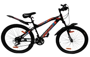Hercules FX100 MTB Bike 18 Speed Shimano Gear System Cycle Front Shocker Suspension Hard Tail 26T Bicycle, Black, Men Women Boys, Age 13+Years