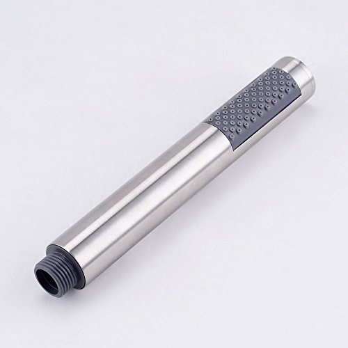 KES Handbrause 1 Strahlarten mit Brauseschlauch 2 m Länge Metalloptik aus Edelstahl und Halterung, Gebürsteter, LP150