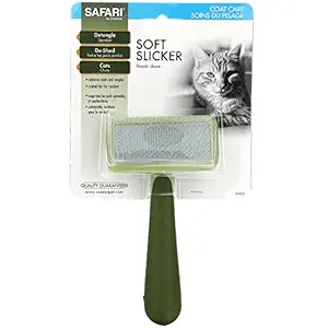 Safari Pet Products CSFW403B Cat Soft Slicker Brush, 3.5-Inch