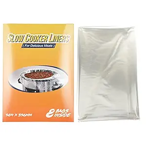 8 Counts Slow Cooker Liners and Multiuse Cooking Bags, Large Size Fits 3QT- 8.5QT Pot,BPA Free Suitable for Oval & Round Pot