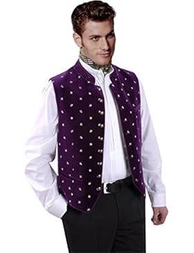 Top-Qualität Trachtenweste Herren Samt /Samtweste Trachten-Gilet Violett/Lila