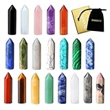 Xiannvxi 20 Pcs Healing Crystals Stones Set Crystal Wand Bulk Chakra Gemstones Hexagonal Pointed Palm Reiki Crystal Stones For Energy Meditation Balancing Therapy