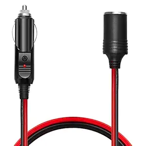 CHANZON [ul Wire] Pure Copper 6Ft Cigarette Lighter Extension Cord 12V 16AWG Heavy